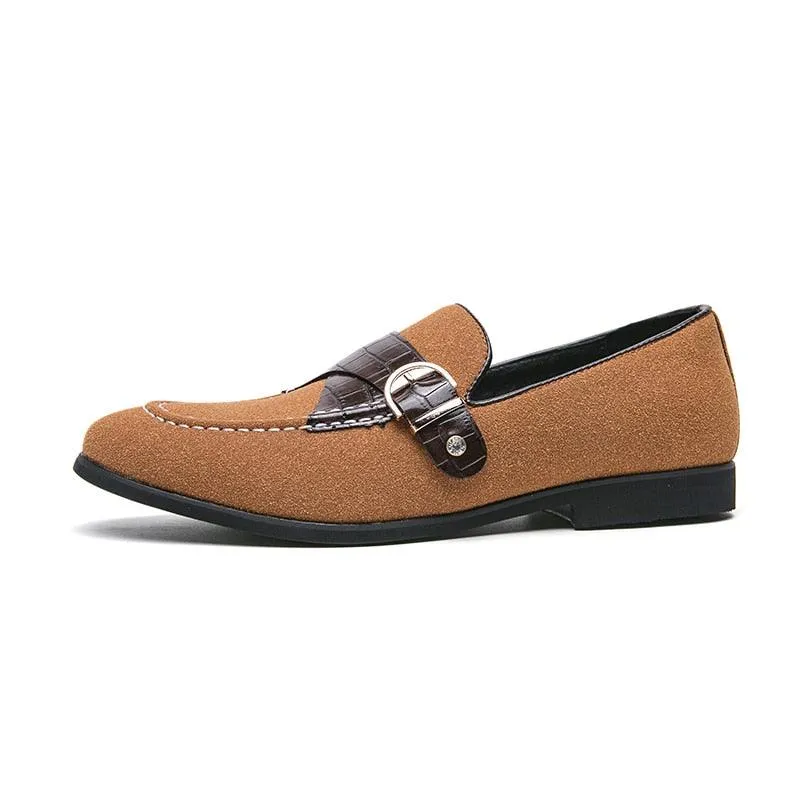 Round Toe Slip-On Formal Loafers - Men Shoes