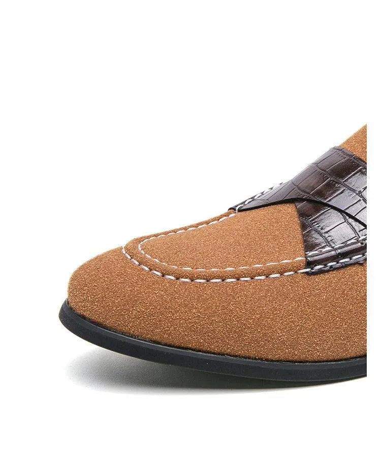 Round Toe Slip-On Formal Loafers - Men Shoes