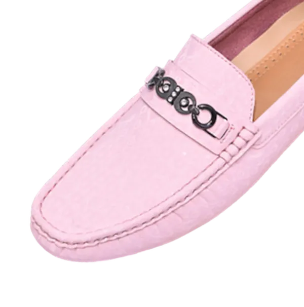 Royal shoes pink men's casual loafer slip-on printed leather driver