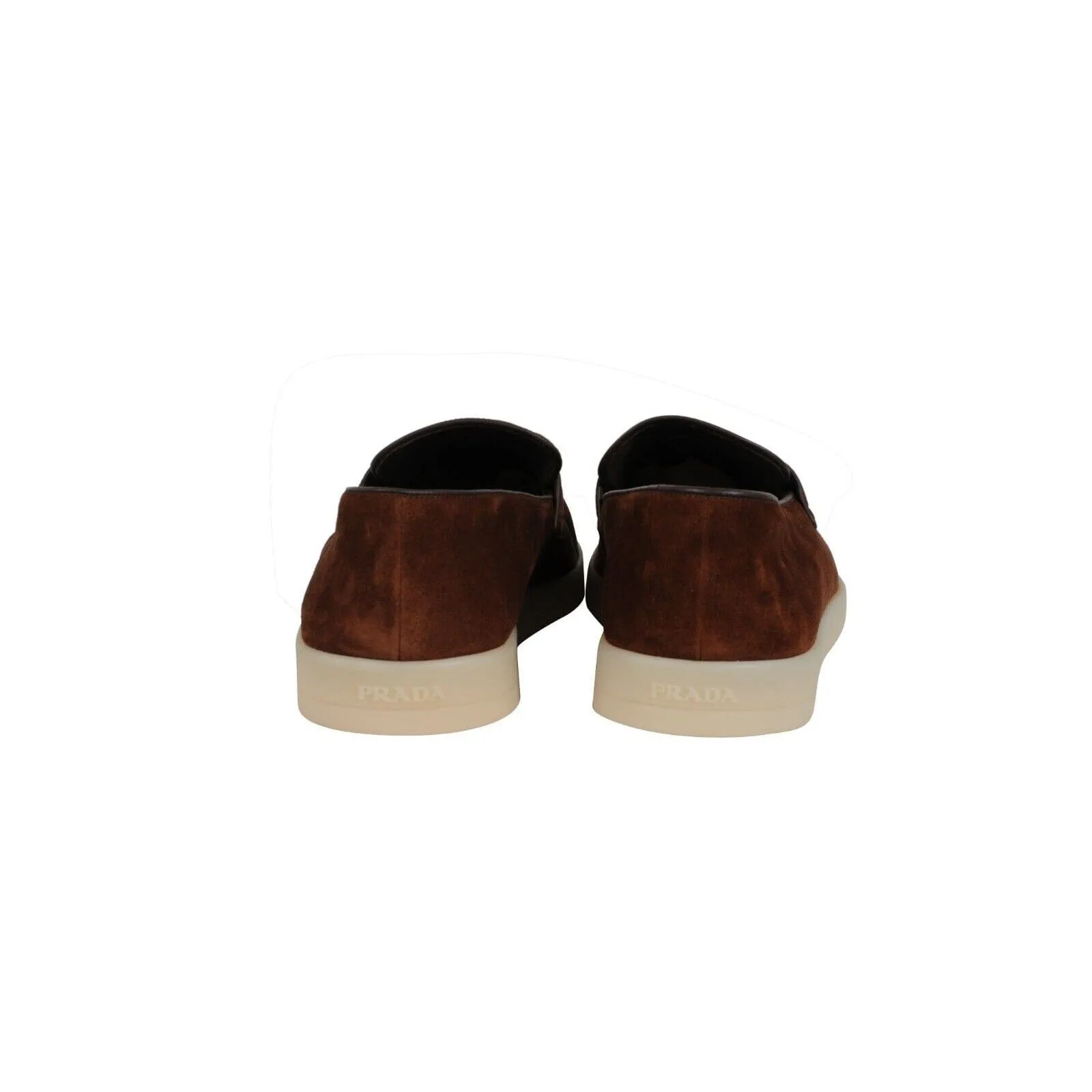 Saint Tropez Suede Loafers Brown Triangle Logo Slip On