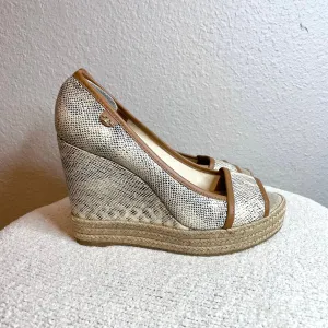 Snakeskin Open Toe Wedge