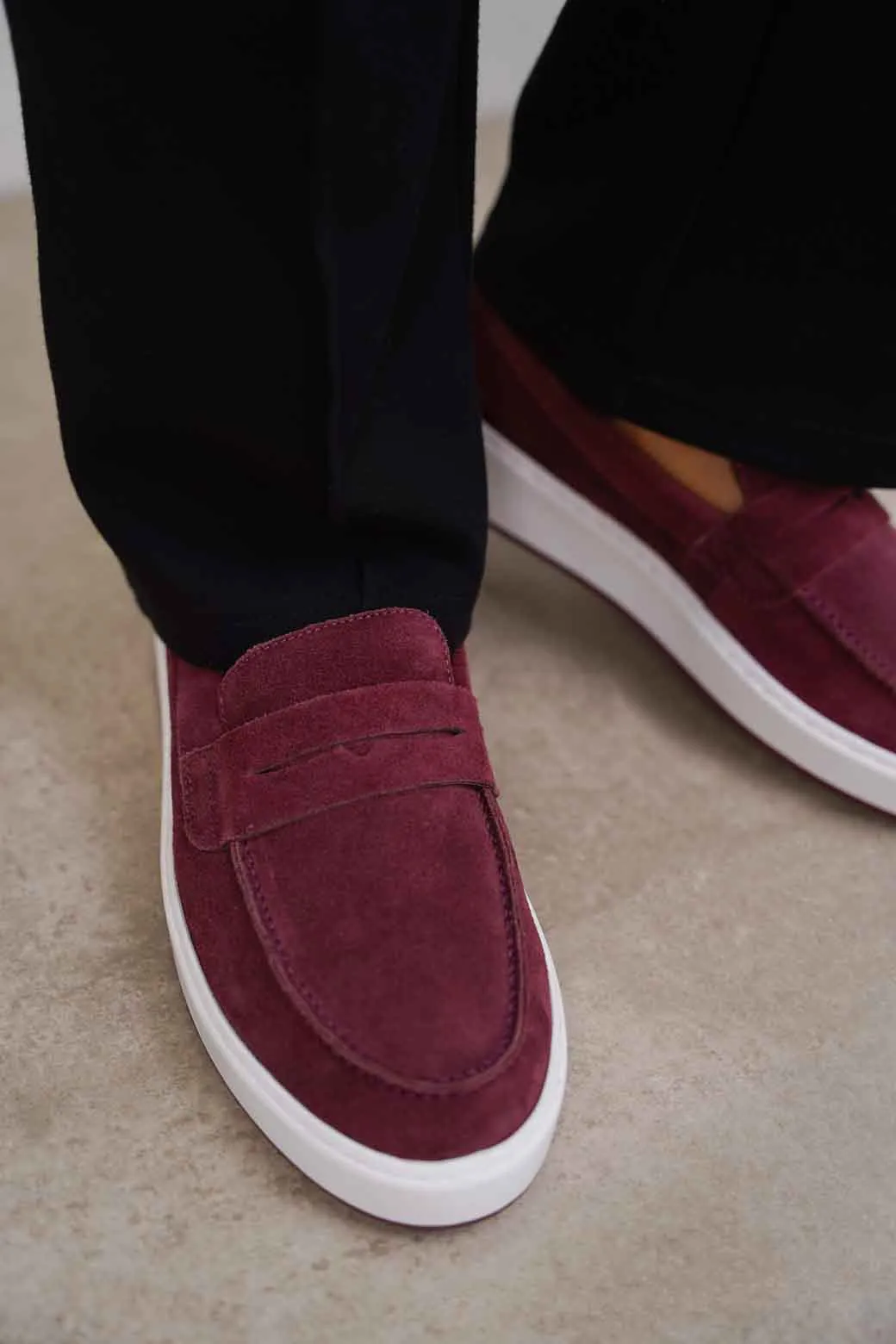 SUEDE PENNY LOAFERS