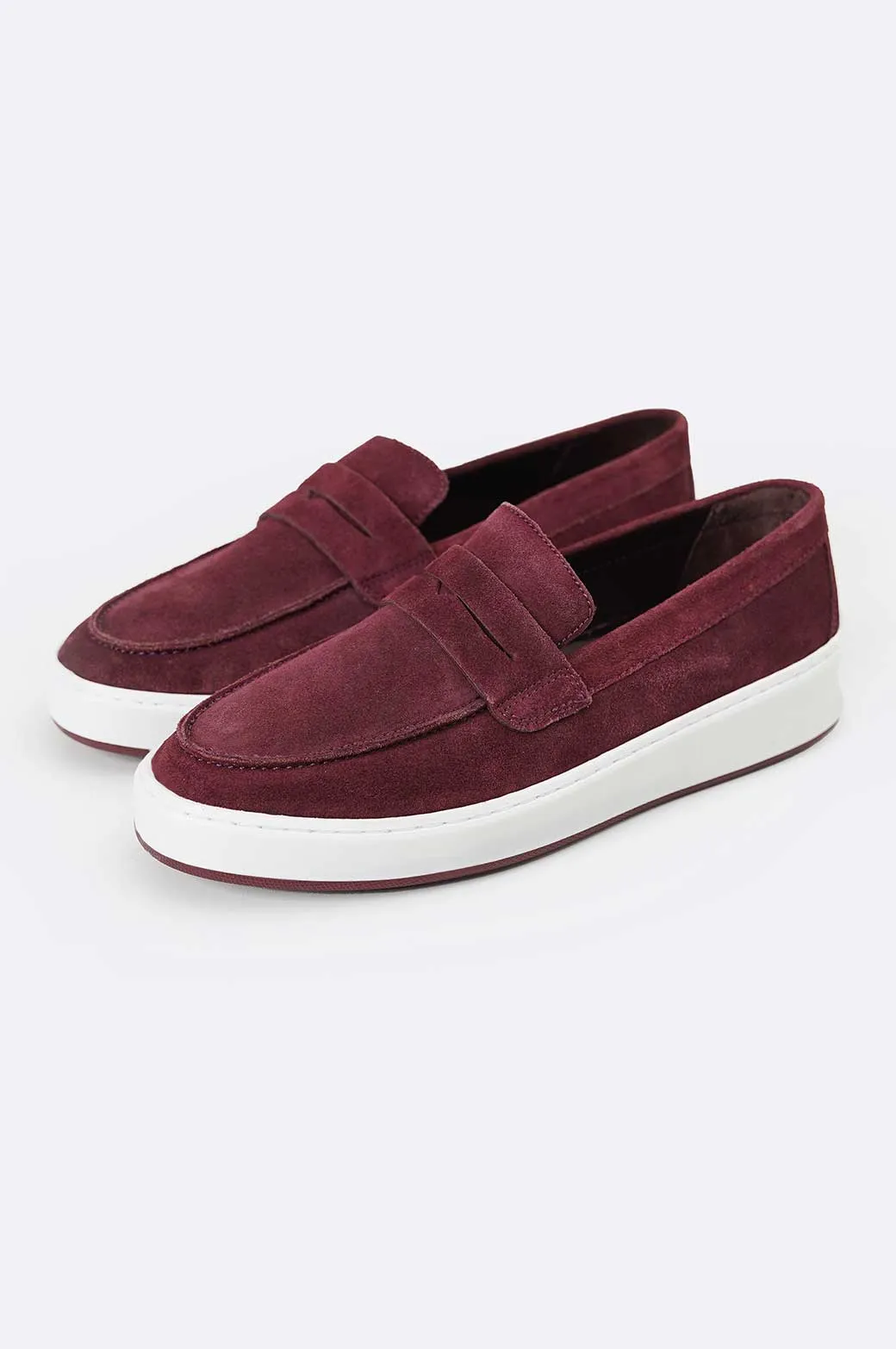 SUEDE PENNY LOAFERS