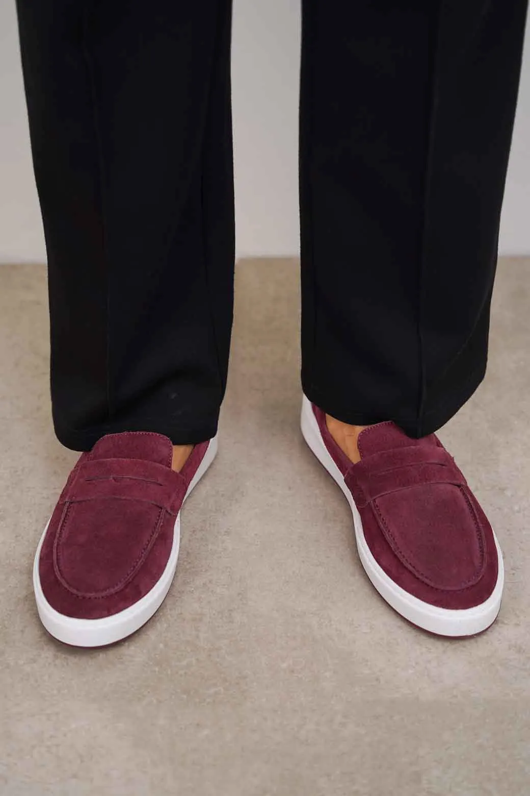 SUEDE PENNY LOAFERS