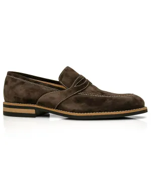 Taupe Monaco Suede Penny Loafer