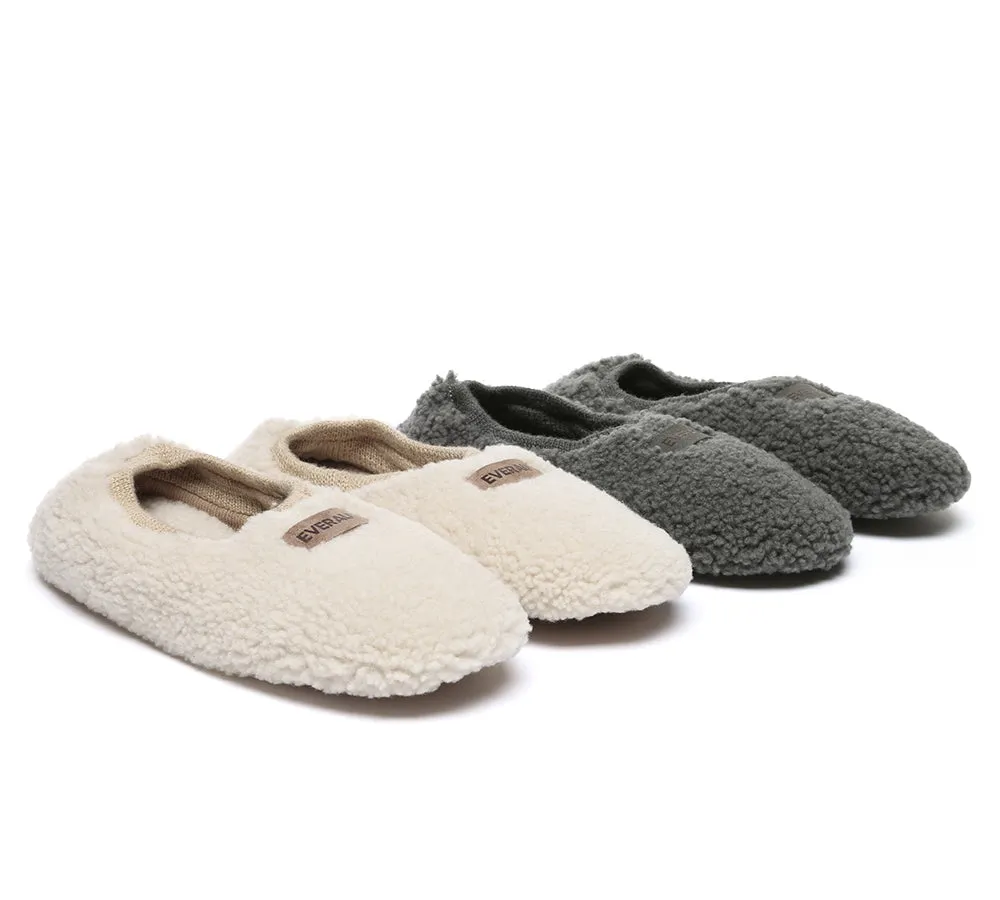 UGG Slippers Women Curly Sheepskin Wool Elastic Ballet Flats Lucina