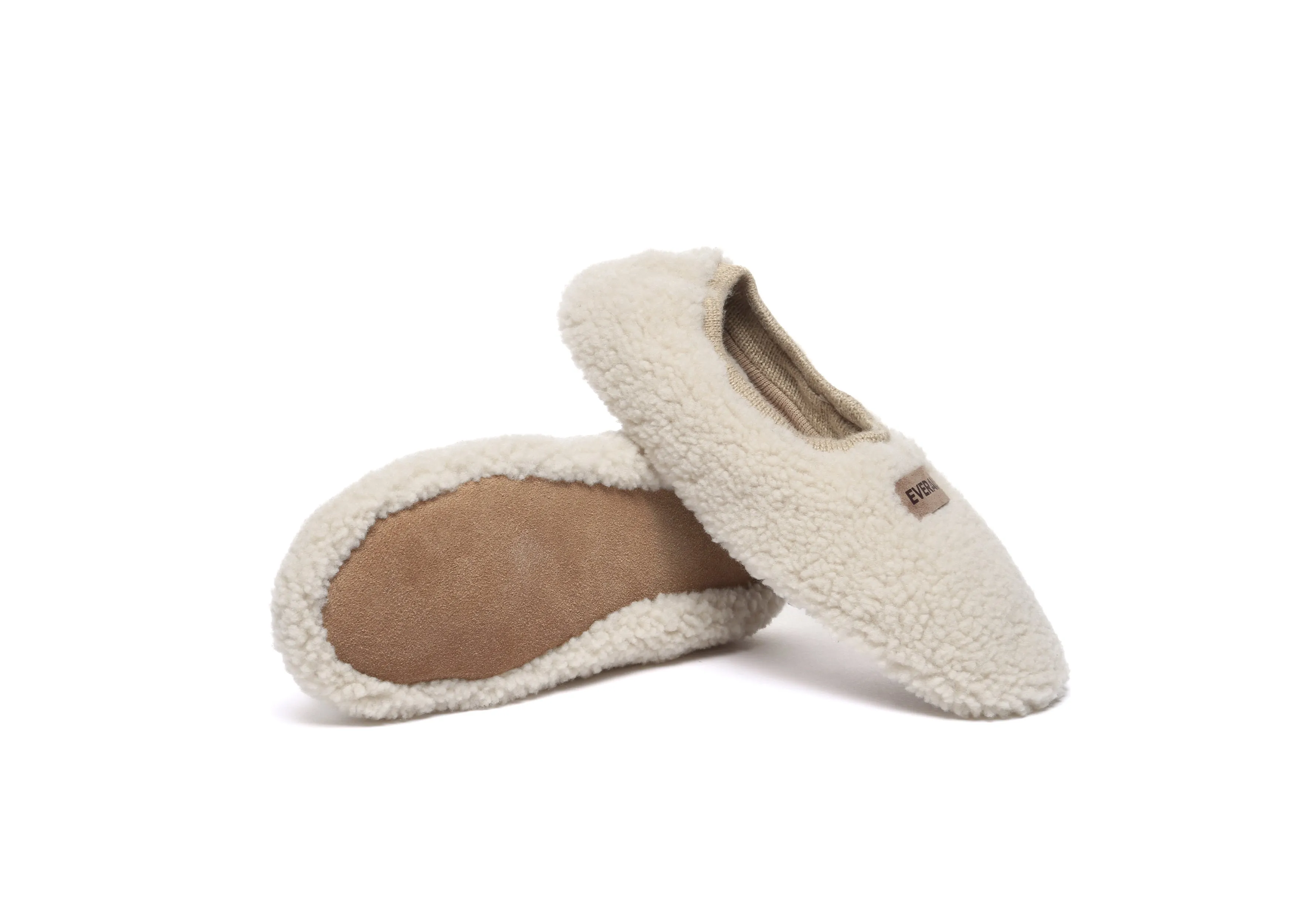 UGG Slippers Women Curly Sheepskin Wool Elastic Ballet Flats Lucina