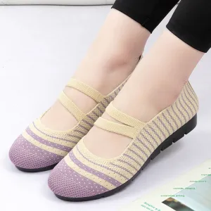 Vanccy Weaving Breathable Loafers  Comfortable Walking Casual Flats Shoes WF12