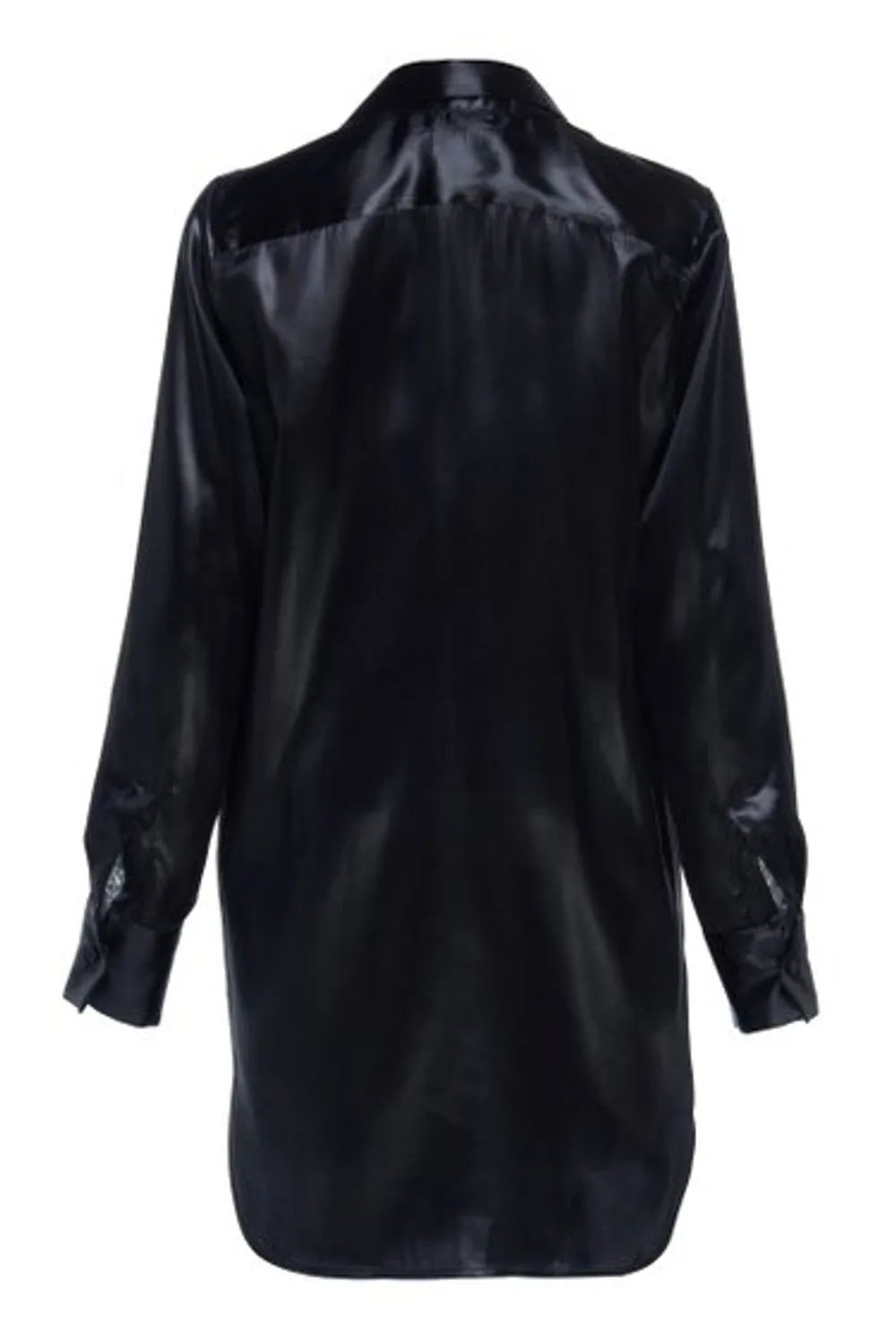 Veneta Black Ruched Satin Top