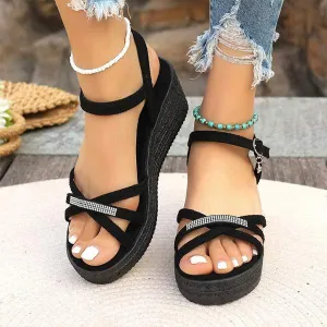 Women's Thick-Platform Wedge Heel Waterproof Strap Sandals 99227824C